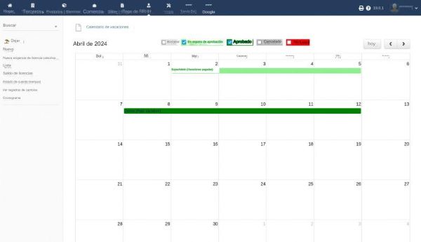 Módulo de Calendario de Gestión de Vacaciones para TecnoERP - TecnoSoluciones