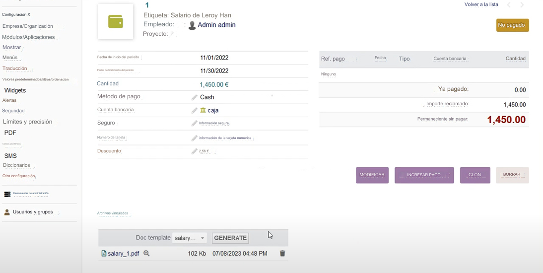 Módulo para Imprimir Recibo de Pago de Salario1 - TecnoSoluciones