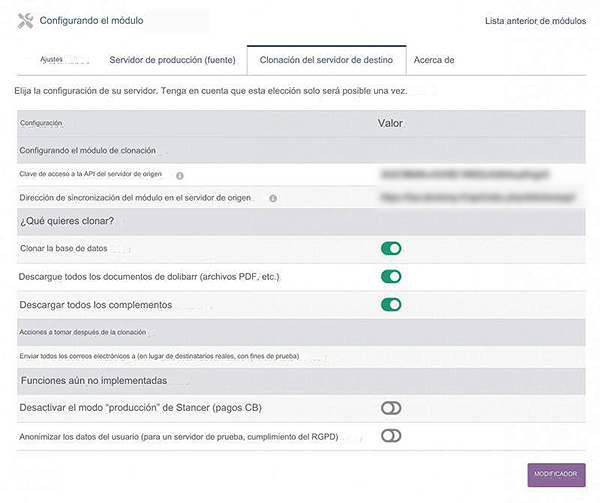 Módulo Clonador del Sistema para Pruebas