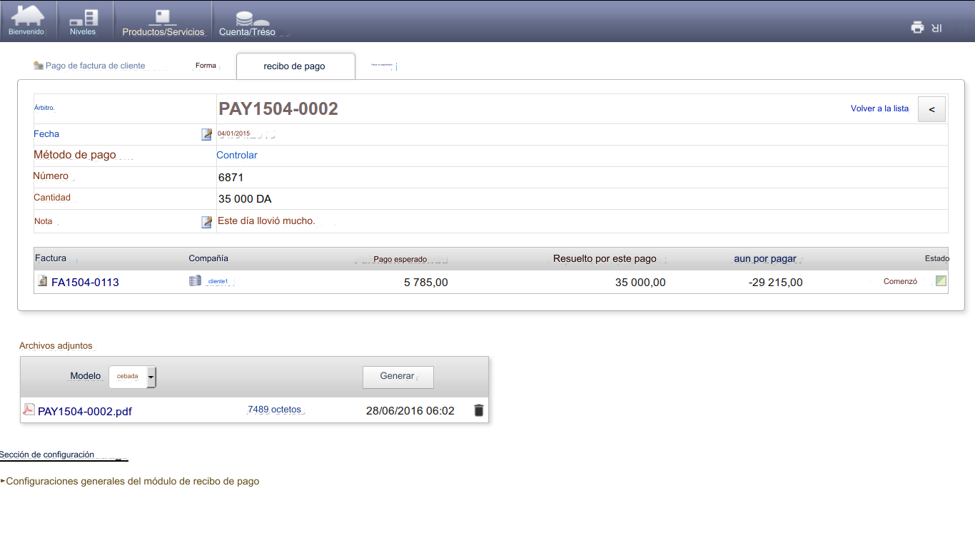 Módulo de Recibo de Pago para TecnoERP - TecnoSoluciones