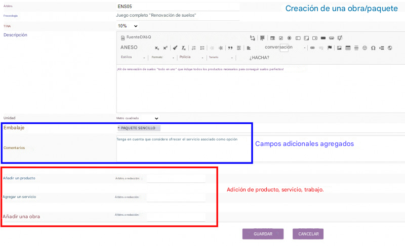 Módulo de Paquetes de Productos y Servicios