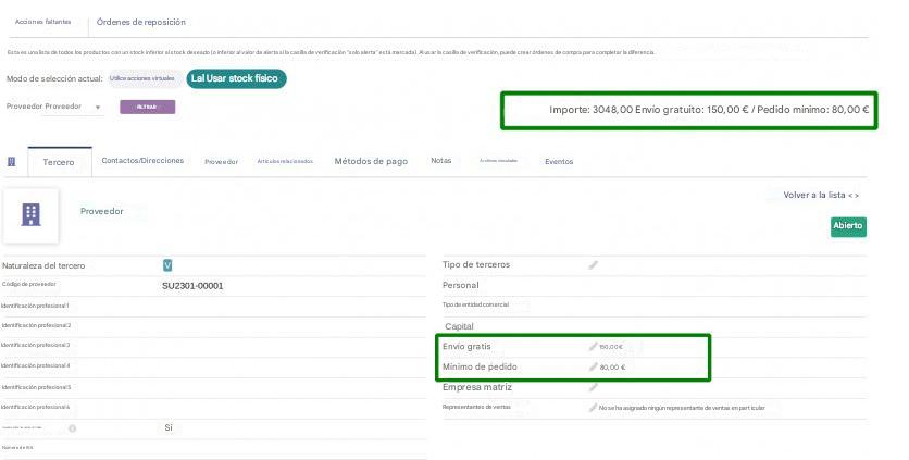 Módulo de Pedido Mínimo y Envío Gratuito - TecnoERP